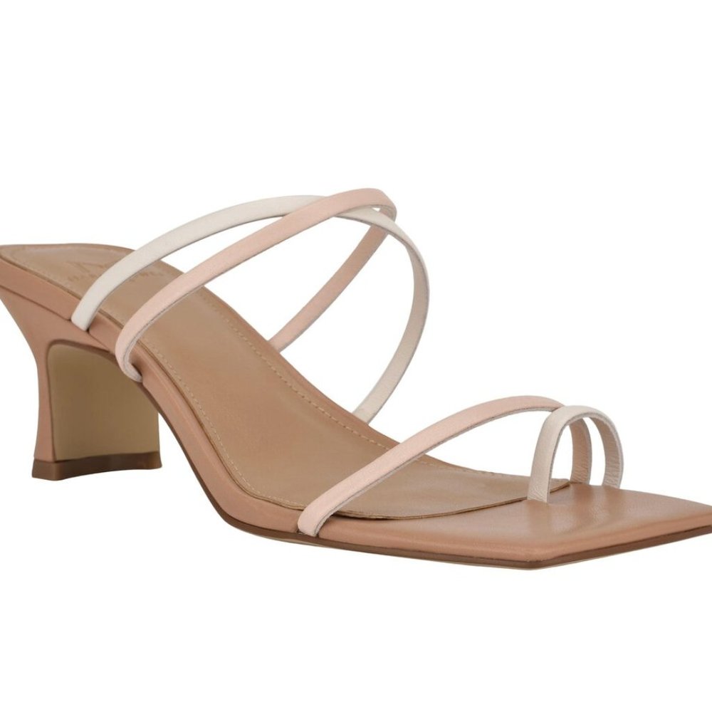 Marc Fisher Calida Strappy Slide Sandal - Blush & Cream